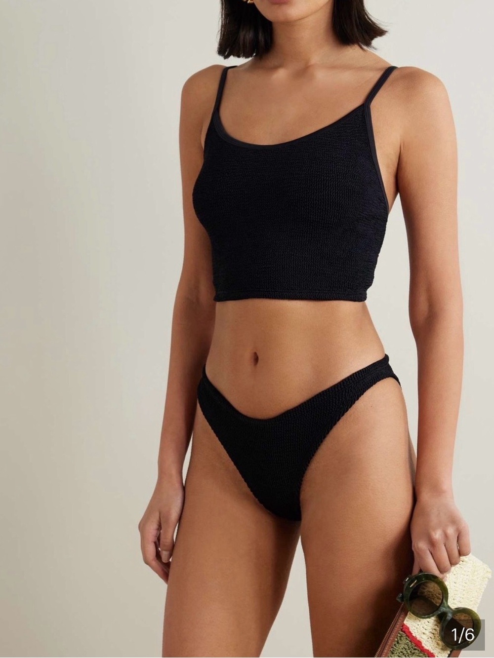 NWT Hunza G Black Tankini Bikini Set in Black